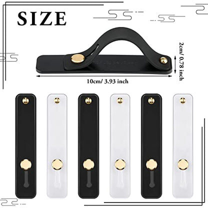 Weewooday 6 Pieces Phone Finger Strap Grip,White, Black,Classic - color: White, Black, style: Classic