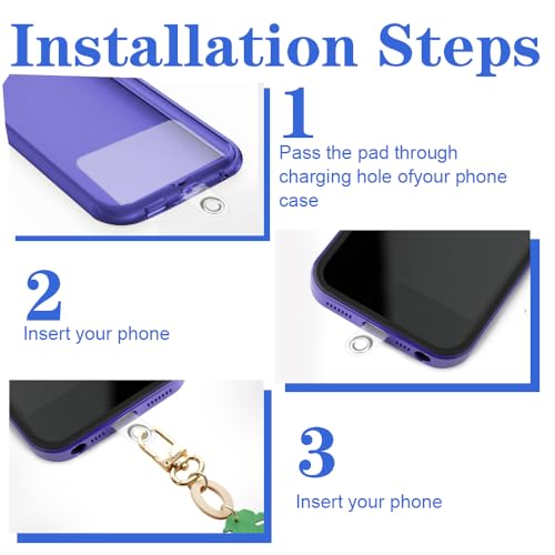 50 PCS Phone Lanyard Tabs, Universal Phone Tether Tabs, Clear Tether Tab for Cell Phone, Pvc Transparent Lanyard Patches Compatible with iPhone Case Smartphone Case, Non Adhesive