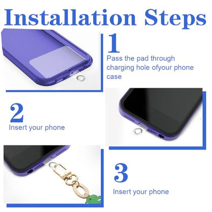 50 PCS Phone Lanyard Tabs, Universal Phone Tether Tabs, Clear Tether Tab for Cell Phone, Pvc Transparent Lanyard Patches Compatible with iPhone Case Smartphone Case, Non Adhesive