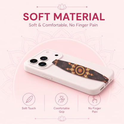 Switchbands Cell Phone Grip Strap – Reversible Soft Elastic Hand Holder for Back of Phone, Secure Anti-Drop Hand Strap, Arthritis Friendly, Slim Universal Boho Fit for All – Mystic Whispers