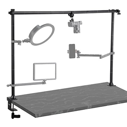 JUSMO LS15 Pro Camera Desk Mount, Aluminum Overhead Camera Mount Rig