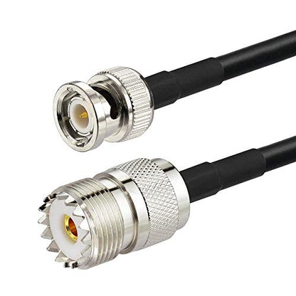 Superbat BNC Male to SO239 RG58 Cable 1ft UHF Female to BNC Adapter Jumper - size: 12inch, style: bnc to so239