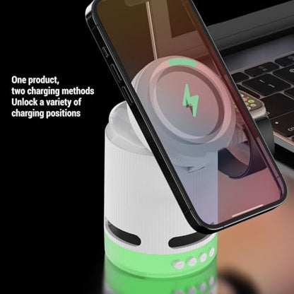4 in 1 Magnetic Wireless Charging Station, with RGB Light Fast Efficient Charger for Phone Watch Earbuds