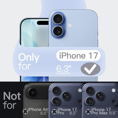 JETech Silicone Case for iPhone 17, Blue | Silky Soft Touch, Shockproof Protection, Scratch Resistant, Microfiber Lining - color: Blue, size: iPhone 17