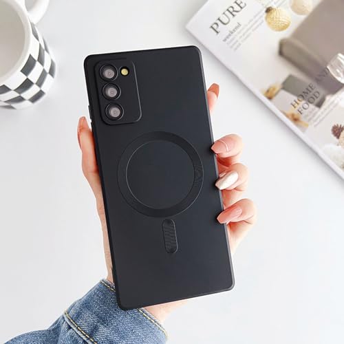 Magnetic for Samsung Galaxy S20 FE Case,Soft Silicone Samsung Galaxy S20 FE Phone Case with Camera Protection,Slim Fit Anti-Scratch Samsung S20 FE Case Cover Compatible with MagSafe,Black - color: Black, size: S20 FE