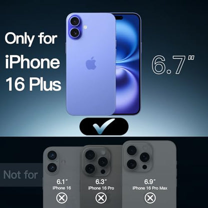 JETech Case ONLY for iPhone 16 Plus 6.7-Inch, Non-Yellowing Shockproof Phone Bumper Cover, Anti-Scratch Clear Back (Ultramarine) - color: Ultramarine, size: iPhone 16 Plus
