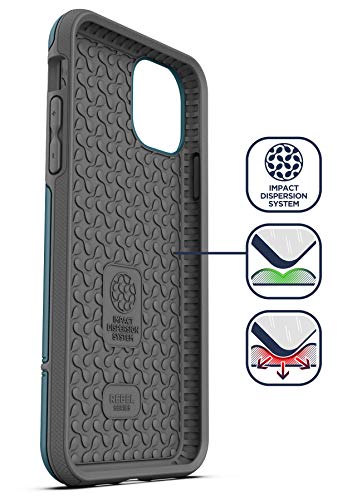 Encased iPhone 11 Pro Max Belt Clip Holster Case (2019 Rebel Armor) Heavy Duty Protective Full Body Rugged Cover with Holder (Turquoise Blue) - color: Blue, size: iPhone 11 Pro Max