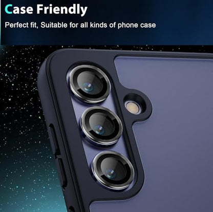 for Galalxy S25 FE Camera Lens Protector, Anti-Scratch HD Clarity 9H Tempered Glass with Aluminum Edging, Individual Lens Screen Protective Ring for Galalxy S25 FE 2025, 2 Set,Black - color: Black