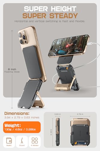 SUPCASE for MagSafe Wallet with Adjustable Stand, Hold 5 Cards, Desert | RFID Blocking, Strong Magnetic Lock, Magnetic Wallet for Men, Phone Card Holder Tripod for iPhone 17/16/15/14/13/12 Series - color: Desert