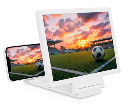 Mobile Phone Screen Amplifier HD Magnifier for Smartphones, Foldable Stand - color: White 10"