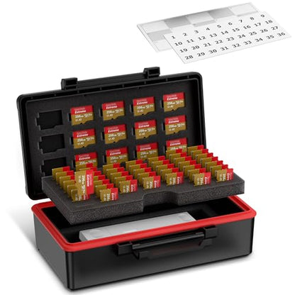 Kiorafoto 58 Slots MicroSD Card Case w Extra Storage Space Under the Bottom - color: for 58 Micro SD