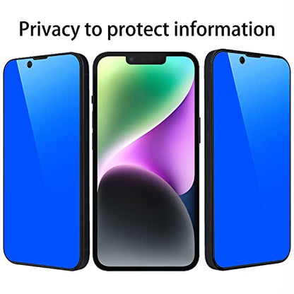 2 Piece Privacy Tempered Glass for iPhone 13 Pro Max/iPhone 14 Plus 6.7 inch Anti-blue Anti-Spy Screen Protector Mirror Blue - size: for iPhone 13 Pro Max/iPhone 14 Plus