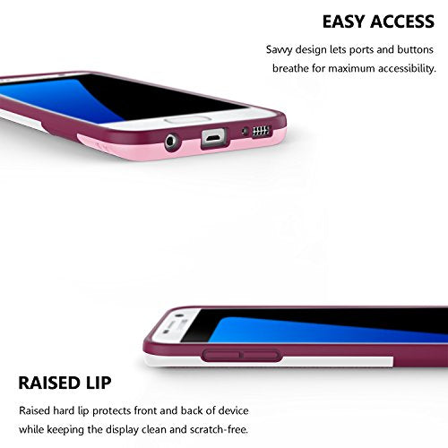 Jeylly Galaxy S7 Edge Case, One-Piece Ultra Slim 3 Color Impact Anti-Slip Rugged Soft TPU Bumper Shockproof Protective Case Cover Shell for Samsung Galaxy S7 Edge S VII Edge G935 - Wine | One-Piece Slim 3 Color Impact Anti-Slip Rugged Soft TPU Bumper Shoc