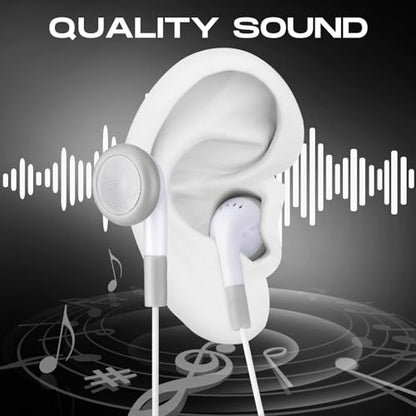 Konohan 150 Packs Earbuds Bulk Earphones 3.5 mm Headphones Wired Ear,White - color: White