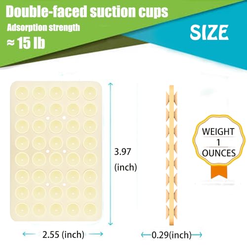 Double Sided Silicone Suction Phone Holder Mount, Silicon Accessory for iPhone and Android, Hands-Free Mirror Shower Phone Holder, TikTok Videos and Selfies (Off-White+Red) - color: Off-White+Red
