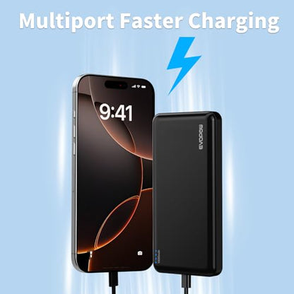 2 Pack Portable Charger, 10000mAh Power Bank, Travel Battery Pack - color: 1-Black&Black