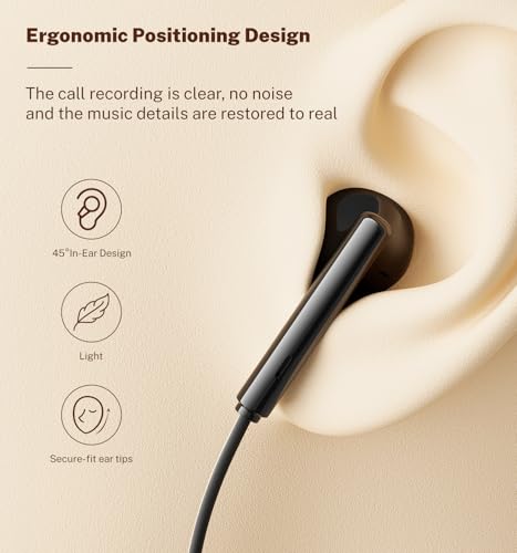 Wired Earbuds USB C for Samsung Galaxy S24 S23 S26 S25 Ultra A55 A56 A16 - color: Black