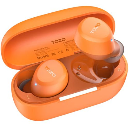 TOZO A1 Wireless Earbuds Bluetooth 5.3 Light Weight in Ear Headphones - color: Orange