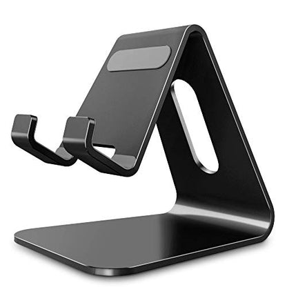 CreaDream Phone Stand Holder, Aluminum Phone Stand for Desk - color: Black