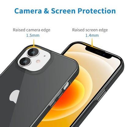 JJGoo Compatible with iPhone 12 Case & 12 Pro Case Clear Soft Transparent Shockproof Protective Slim Thin Bumper Phone Cover for 12 and 12 Pro - 6.1 inch, Clear Black - color: Black