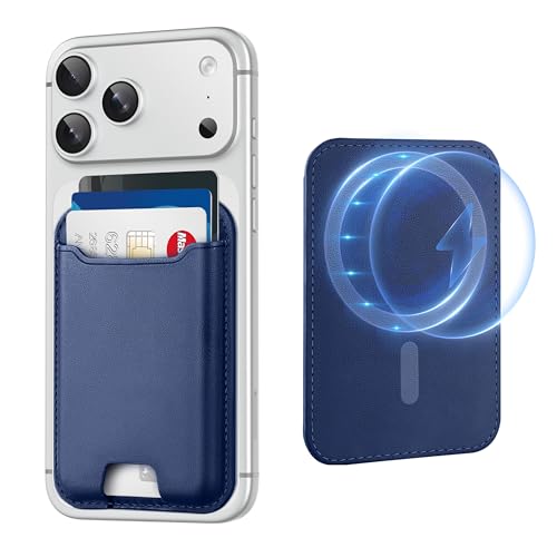 TopMade for MagSafe Wallet, Strongest Magnetic Phone Wallet, 4 Cards Holder - color: Dark Blue