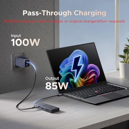 UGREEN USB C Docking Station Dual Monitor, 7-in-1 Aluminum Dock with 2xHDMI