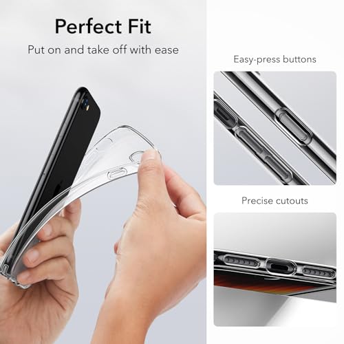 ESR for iPhone SE3/SE/8/7 Case, Stay Original, Transparent, Clear | Military-Grade Drop Protection, Slim, TPU material - color: Clear