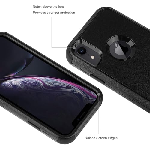 Co-Goldguard Case for iPhone XR, [3-Layer][Shockproof] [Dropproof] for iPhone XR Phone Case, Heavy Duty Protection Case for iPhone XR, 6.1 inch (Black) - color: Black
