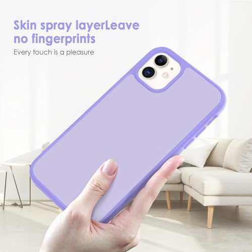 TENOC Phone Case Compatible with iPhone 11, Light Purple Case Translucent Protective Bumper Matte Hard Back Cover for 6.1 Inch - color: Light Purple, size: iPhone 11