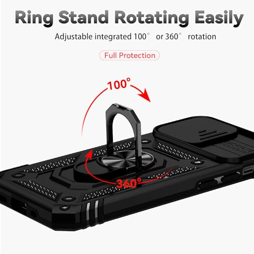 for iPhone 12/ iPhone 12 Pro Case with Camera Lens Cover, Black - color: Black