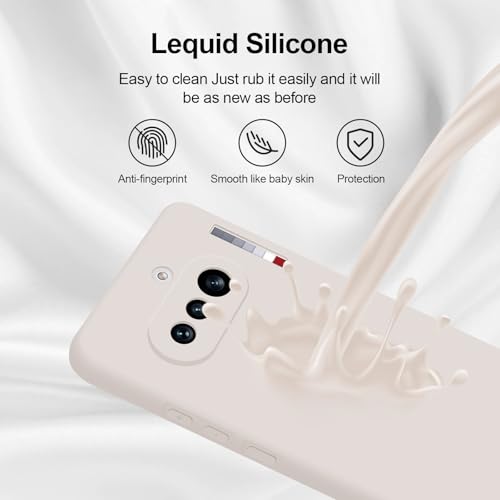 GiiYoon Silicone Case for Nothing Phone 4a, Off White - color: Off-white, size: Nothing Phone 4a