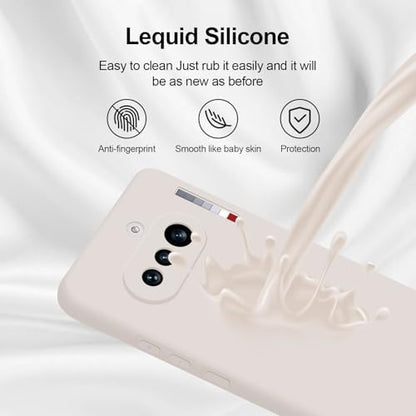 GiiYoon Silicone Case for Nothing Phone 4a, Off White - color: Off-white, size: Nothing Phone 4a