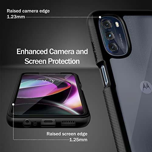 Compatible with Moto G 5G 2022 Case, Built in Screen Protector Full Body Shockproof Slim Fit Bumper Protective Phone Cover for G 5G 2022-Black/Clear - size: Moto G 5G 2022