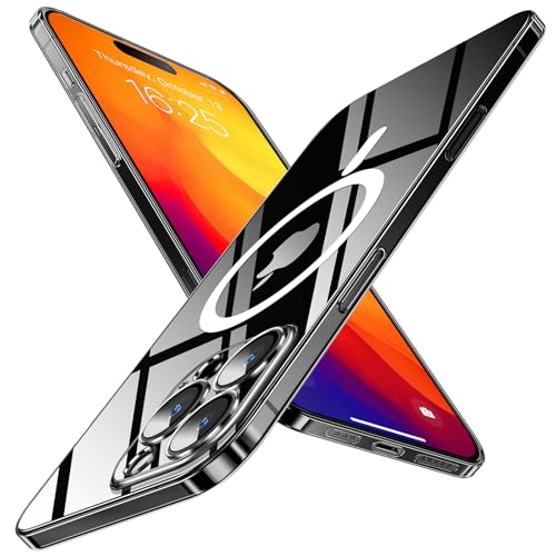 Magnetic Slim Designed for iPhone 16 Pro Max Case[Compatible with MagSafe],Thin Finish Skin Hard Back Case [Non Yellowing] Ultra Protective Fit Cover with Camera Protection 6.9 Inch (Clear) - color: Clear, size: for iPhone 16 Pro Max 6.9inch