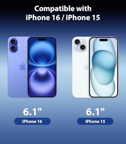 Mkeke 3 Pack Screen Protector for iPhone 16/ iPhone 15 6.1" | [9H+ Tempered Glass] [Easy Installation Frame][Military-Grade Drop Protection] HD Clear, Anti-Scratch, Bubble Free - size: for iPhone 16/15 6.1“