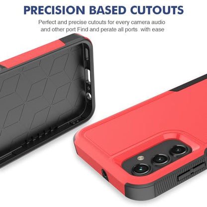 for Galaxy A15 5G Phone Case, [Military Grade Drop Tested] with HD Screen Protector, Dual Layer Protective Heavy Duty Cell Phone Cover Non-Slip Shockproof Rugged Case for Samsung Galaxy A15 5G (Red) - color: Red
