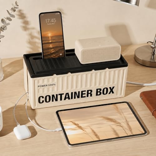 Cable Management Box for Power Strips, Large Cord Organizer