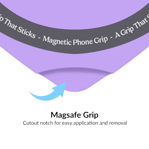 Velvet Caviar Suction Cup Phone Case Mount Compatible with MagSafe Devices Only - Magnetic Silicone Sticky Phone Grip Holder for iPhone Back of Phone - Mirror Gripper (Purple Heart) - color: Purple Heart