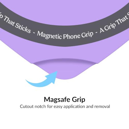 Velvet Caviar Suction Cup Phone Case Mount Compatible with MagSafe Devices Only - Magnetic Silicone Sticky Phone Grip Holder for iPhone Back of Phone - Mirror Gripper (Purple Heart) - color: Purple Heart