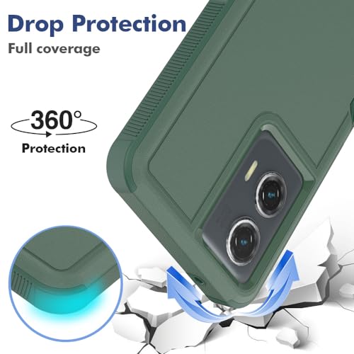 for Moto G Stylus 5G 2024 Case: Dual Layer Protective Heavy Duty Cell Phone Cover Shockproof Rugged with HD Screen Protector - Military Protection Bumper Tough - Motorola G Stylus 5G 2024, Dark Green - color: Dark Green (PC) + Dark Green (TPU)