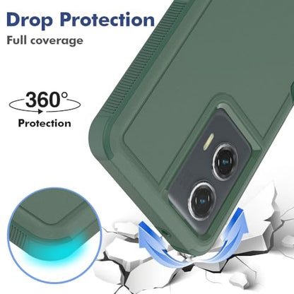 for Moto G Stylus 5G 2024 Case: Dual Layer Protective Heavy Duty Cell Phone Cover Shockproof Rugged with HD Screen Protector - Military Protection Bumper Tough - Motorola G Stylus 5G 2024, Dark Green - color: Dark Green (PC) + Dark Green (TPU)