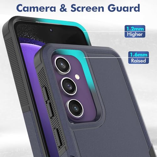 Dionsibei Designed for Samsung Galaxy A52 5G Case 2 in 1 Military Grade Drop Heavy Duty Rugged Shockproof Protective Cover Case for Galaxy A52 5G Phone Case (Blue) - color: Blue
