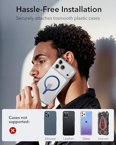ESR for MagSafe Sticker, MagSafe Ring for iPhone 18 Pro Max/17-12 - color: Dark Blue