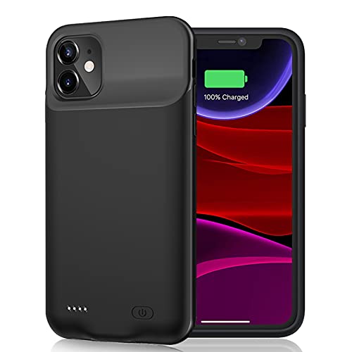 Battery Case for iPhone 11, 7000mAh Slim Portable Rechargeable Smart Protective Pack Cover Power Bank Charging Case Compatible with iPhone 11 (6.1 inch) Extended Battery Charger Cover(Black) - size: iPhone 11-7000mAh