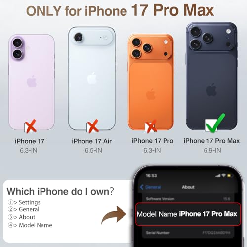 LOHASIC iPhone 17 Pro Max Wallet Case, Compatible with Magsafe, Dark Brown - color: Dark Brown, size: for iPhone 17 Pro Max