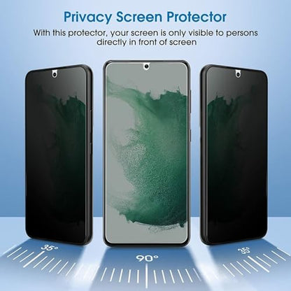 3 Pack Privacy Screen Protector for Samsung Galaxy S22/Galaxy S23 6.1", Anti-Spy Tempered Glass Film, Bubble-Free, Easy Install - size: Galaxy S23
