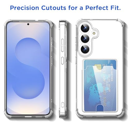 AICase for Samsung Galaxy S26 Case with Card Holder Clear, Slim Thin Lightweight Transparent Wallet TPU Protective Phone Case with Credit Card Slot - color: Card Holder, size: S26