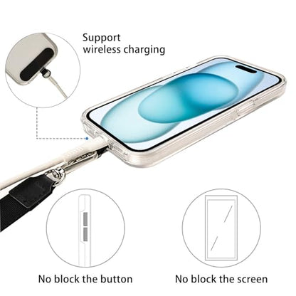 MOLOPPO Long Phone Lanyard for Smartphone, Adjustable Crossbody Strap-Black - color: H1-black