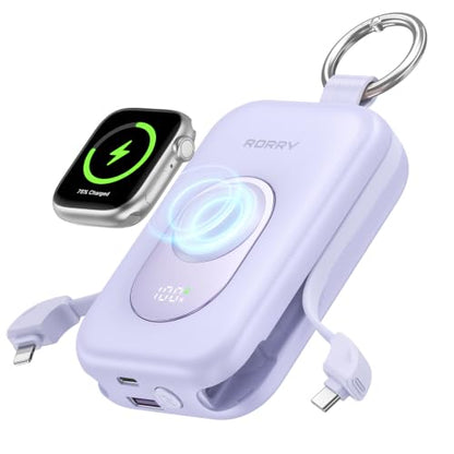 RORRY CharmGo Portable Charger, 20000mAh PD 30W Portable Charger Power Bank - color: Mulberry