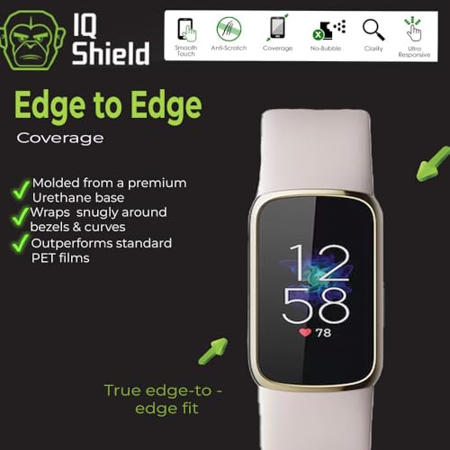 IQShield 6 Pack Screen Protector for Fitbit Luxe, Easy Install, Ultra Thin, Anti-Scratch, Anti-Bubble, Clear TPU Film - size: 0.75 INCH